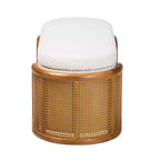 Banc de rangement Baxton Studio Basira en tissu bouclette : plateau relevable, ovale, style Japandi