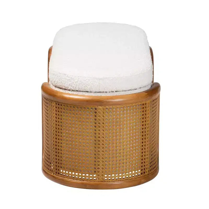 Banc de rangement Baxton Studio Basira en tissu bouclette : plateau relevable, ovale, style Japandi