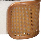 Banc de rangement Baxton Studio Basira en tissu bouclette : plateau relevable, ovale, style Japandi