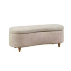 Banc de rangement Bailey Boucle à plateau rabattable taupe - Ink+Ivy : Pouf rembourré, meuble de chambre avec pieds en bois