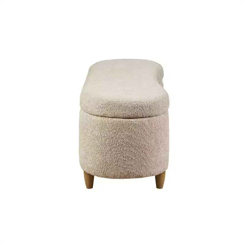 Banc de rangement Bailey Boucle à plateau rabattable taupe - Ink+Ivy : Pouf rembourré, meuble de chambre avec pieds en bois