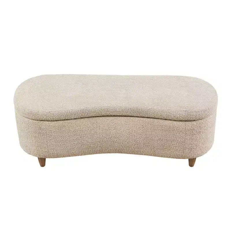 Banc de rangement Bailey Boucle à plateau rabattable taupe - Ink+Ivy : Pouf rembourré, meuble de chambre avec pieds en bois