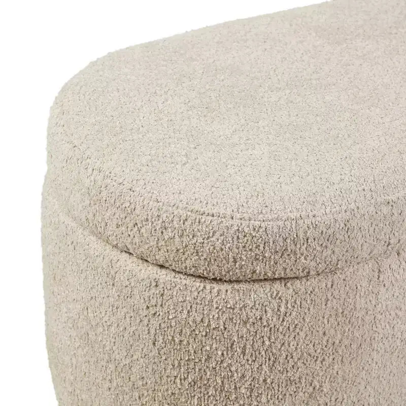 Banc de rangement Bailey Boucle à plateau rabattable taupe - Ink+Ivy : Pouf rembourré, meuble de chambre avec pieds en bois