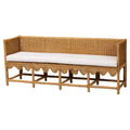 bali & pari Seranay Scallop Rattan Long Dining Bench Light Honey
