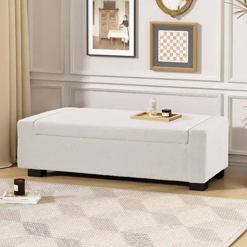 Christopher Knight Home Silas Pouf de rangement moderne rembourré d'intérieur beige