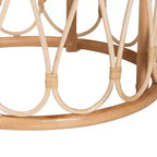 bali & pari Hachiro Repose-pieds ottoman en rotin naturel : Bohème fait main, coussin amovible, aucun assemblage requis