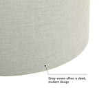 Pouf de rangement avec plateau en bois gris clair - HomePop : Rembourré, Rond, Capitonnage, Structure en bois