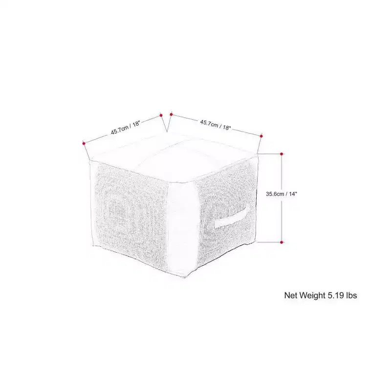 Pouf Castlebridge Tan - WyndenHall : Ottoman carré contemporain, revêtement en cuir amovible, motif abstrait, capacité de 113 kg