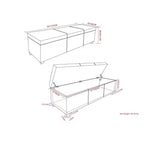Banc de rangement ottoman Franklin très grand crème satiné - WyndenHall