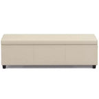 Banc de rangement ottoman Franklin très grand crème satiné - WyndenHall