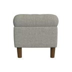 Banc de rangement capitonné avec pieds coniques en bois gris - HomePop : Couvercle à charnière, Pouf de chambre à coucher