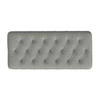 Banc de rangement capitonné avec pieds coniques en bois gris - HomePop : Couvercle à charnière, Pouf de chambre à coucher