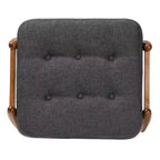 Pouffe de rangement en tissu et bois Jeanine gris foncé/noyer – Baxton Studio : inspiration Japandi, cadre en bois d'hévéa, capitonné