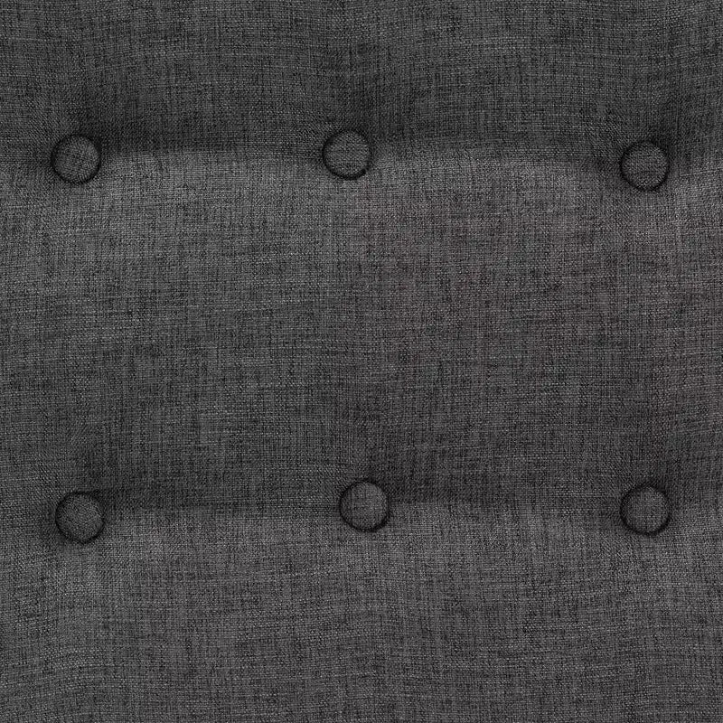 Pouffe de rangement en tissu et bois Jeanine gris foncé/noyer – Baxton Studio : inspiration Japandi, cadre en bois d'hévéa, capitonné