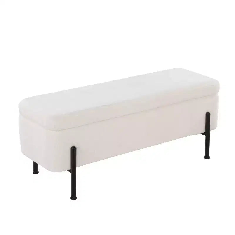 LumiSource Daniella Bench Black Metal/Cream Fabric