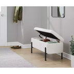 Banc Daniella LumiSource métal noir/tissu crème