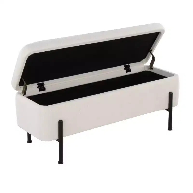 Banc Daniella LumiSource métal noir/tissu crème