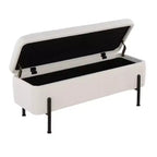 Banc Daniella LumiSource métal noir/tissu crème