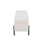 Banc Daniella LumiSource métal noir/tissu crème