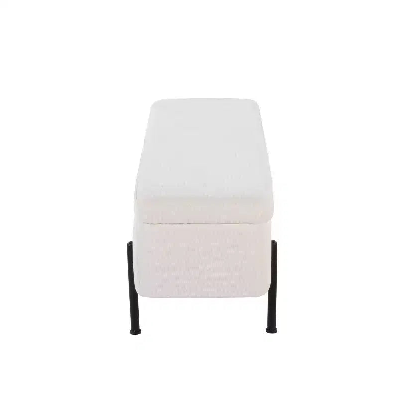 Banc Daniella LumiSource métal noir/tissu crème