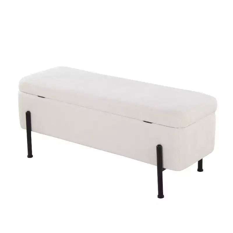 Banc Daniella LumiSource métal noir/tissu crème