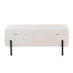 Banc Daniella LumiSource métal noir/tissu crème
