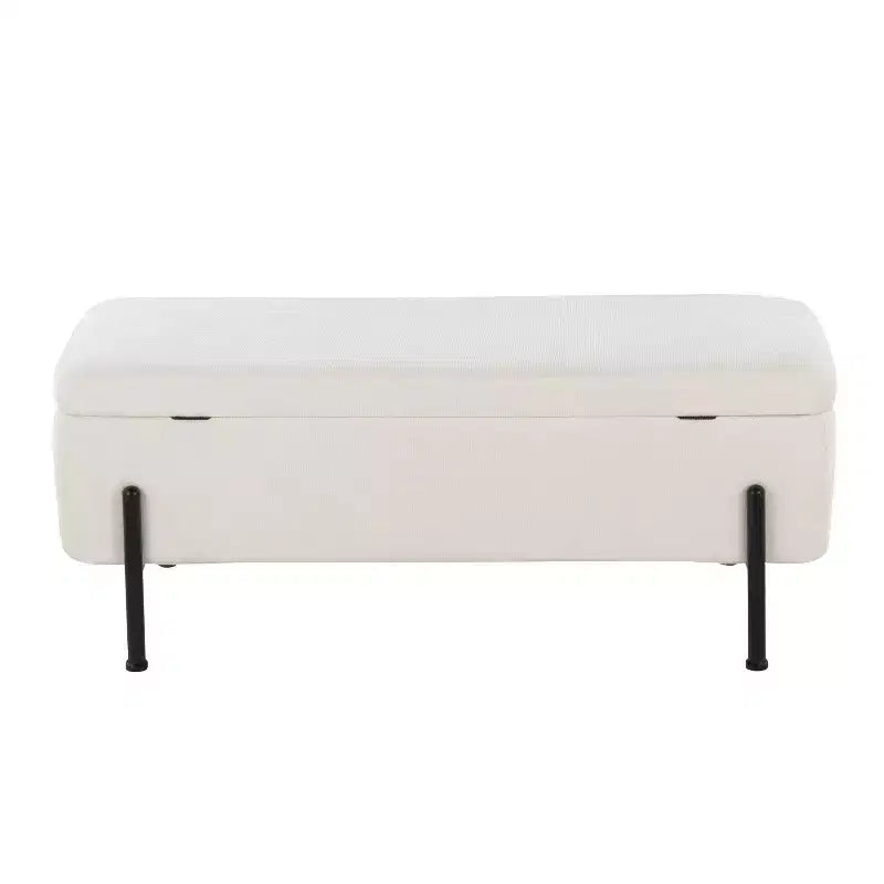 Banc Daniella LumiSource métal noir/tissu crème