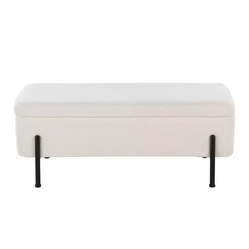 Banc Daniella LumiSource métal noir/tissu crème