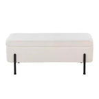 Banc Daniella LumiSource métal noir/tissu crème