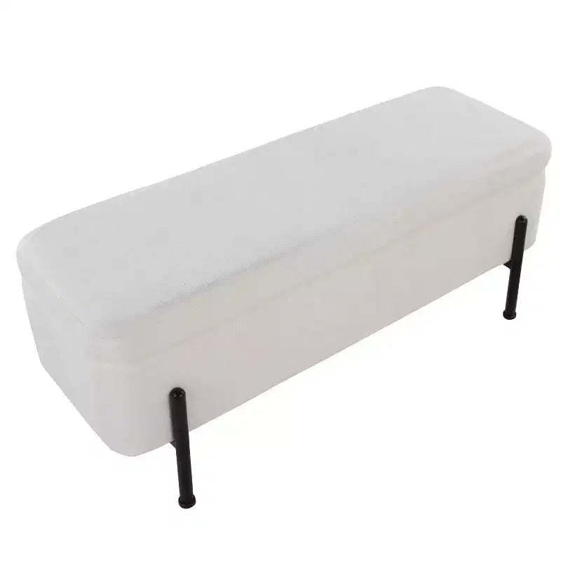Banc Daniella LumiSource métal noir/tissu crème