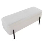 Banc Daniella LumiSource métal noir/tissu crème
