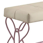 Priya II Ottomans et Bancs Blanc/Violet Clair 32 po - Acme Furniture : Rectangulaire capitonné avec cadre en métal