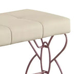 Priya II Ottomans et Bancs Blanc/Violet Clair 32 po - Acme Furniture : Rectangulaire capitonné avec cadre en métal