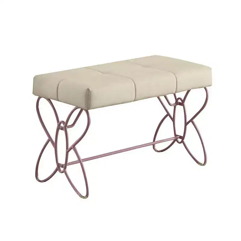 Priya II Ottomans et Bancs Blanc/Violet Clair 32 po - Acme Furniture : Rectangulaire capitonné avec cadre en métal