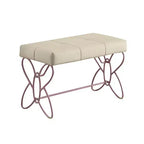 Priya II Ottomans et Bancs Blanc/Violet Clair 32 po - Acme Furniture : Rectangulaire capitonné avec cadre en métal
