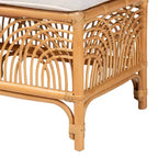 Banc en rotin Bali et Pari Materra blanc/miel clair : polyester rembourré, aucun assemblage requis, nettoyer les taches