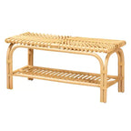 Banc d'appoint Himari en rotin marron clair - Baxton Studio : Fait main, Entrée, Chambre, Étagère de rangement