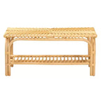 Banc d'appoint Himari en rotin marron clair - Baxton Studio : Fait main, Entrée, Chambre, Étagère de rangement