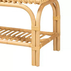 Banc d'appoint Himari en rotin marron clair - Baxton Studio : Fait main, Entrée, Chambre, Étagère de rangement