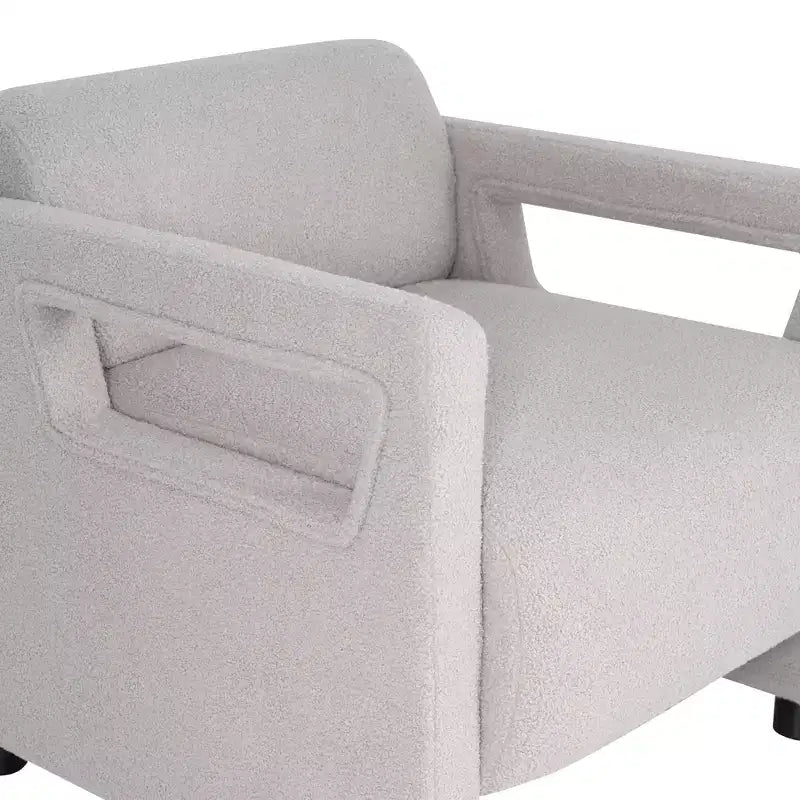 Fauteuil d'appoint Linon Landon en fausse peau de mouton gris clair