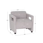 Fauteuil d'appoint Linon Landon en fausse peau de mouton gris clair
