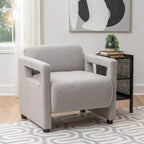 Fauteuil d'appoint Linon Landon en fausse peau de mouton gris clair