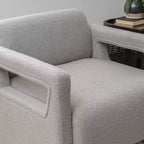 Fauteuil d'appoint Linon Landon en fausse peau de mouton gris clair