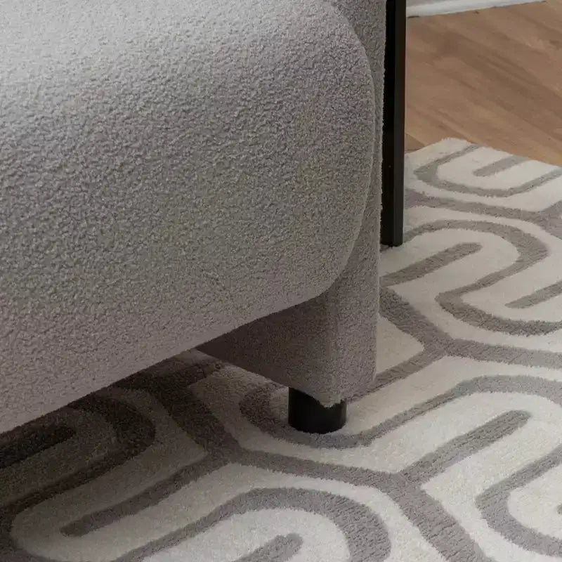 Fauteuil d'appoint Linon Landon en fausse peau de mouton gris clair