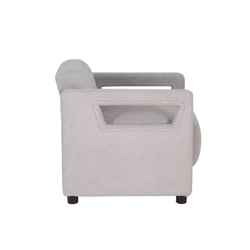 Fauteuil d'appoint Linon Landon en fausse peau de mouton gris clair