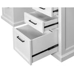 Bureau crédence en bois moderne : style exécutif, panneaux à rainures et perles, ports USB - Martin Furniture