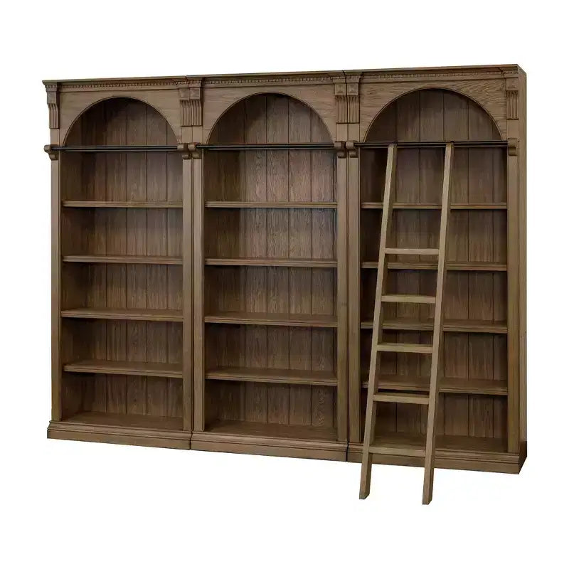 Bibliothèque murale traditionnelle haute de 94 po, collection Stratton marron – Martin Furniture