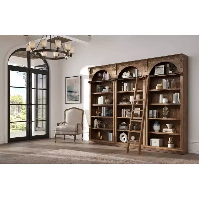 Bibliothèque murale traditionnelle haute de 94 po, collection Stratton marron – Martin Furniture