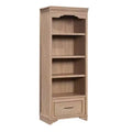 Sauder 72" Rollingwood Country 4 Shelf Bookcase Brushed Oak: Storage Unit with Adjustable Shelves & Drawer
