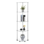 Tour de coin classique à 5 niveaux Breighton Home 60,25 po Designs2Go en verre/chrome